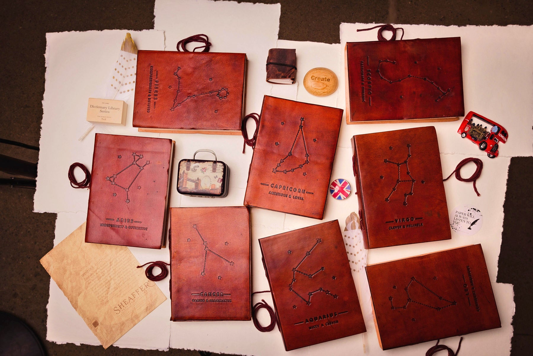 Astrology Zodiac Handmade Leather Journal