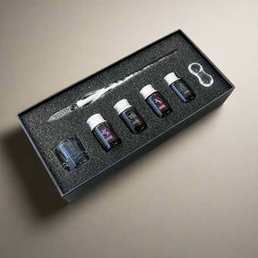 Hand-Blown Glass Dip Pen Set - Elegant Calligraphy & Writing
