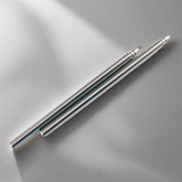 Three fine point rollerball pens with cases in black, gold, and silver colors, laid out on a light surface.