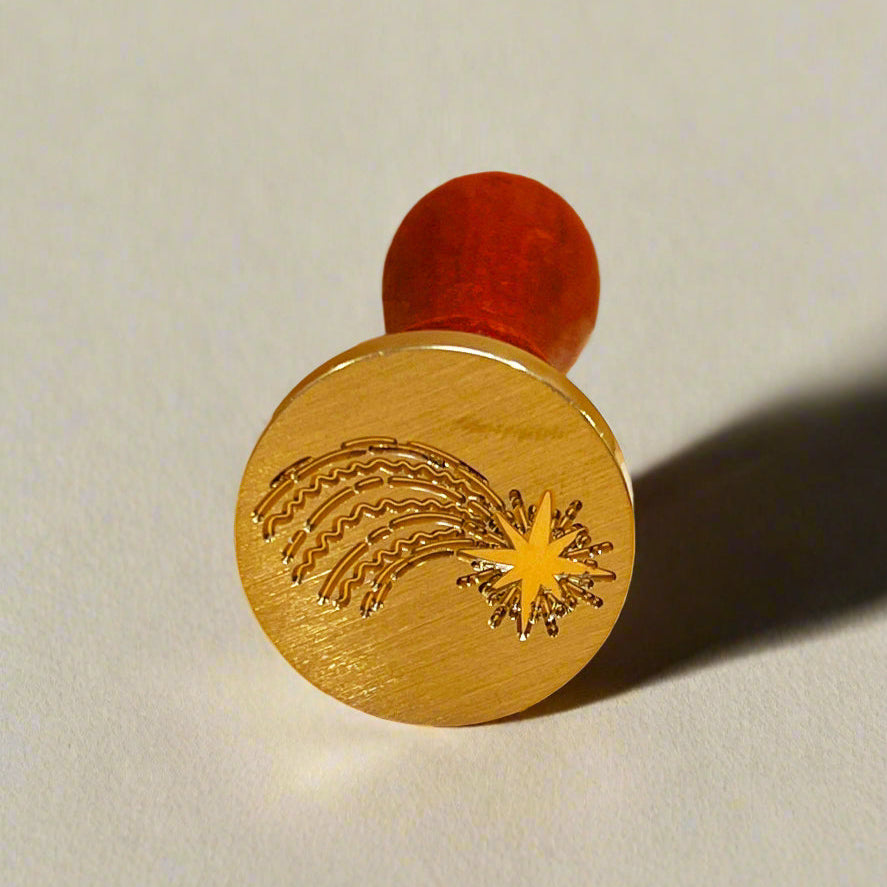 Soothi shooting star gold wax stamp – perfect for invitations, journals, and heirloom letters