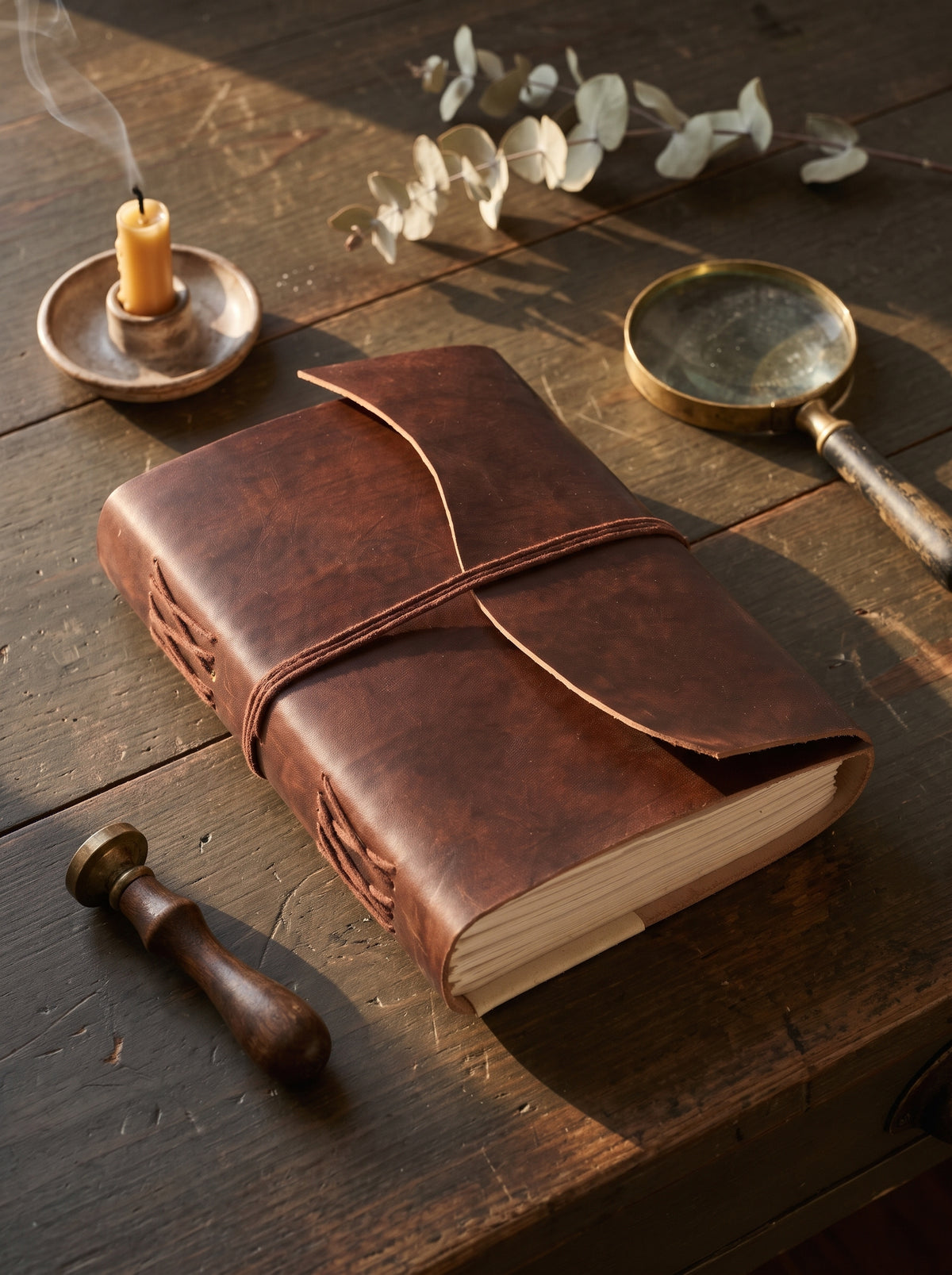 Wave Flap Leather Journal