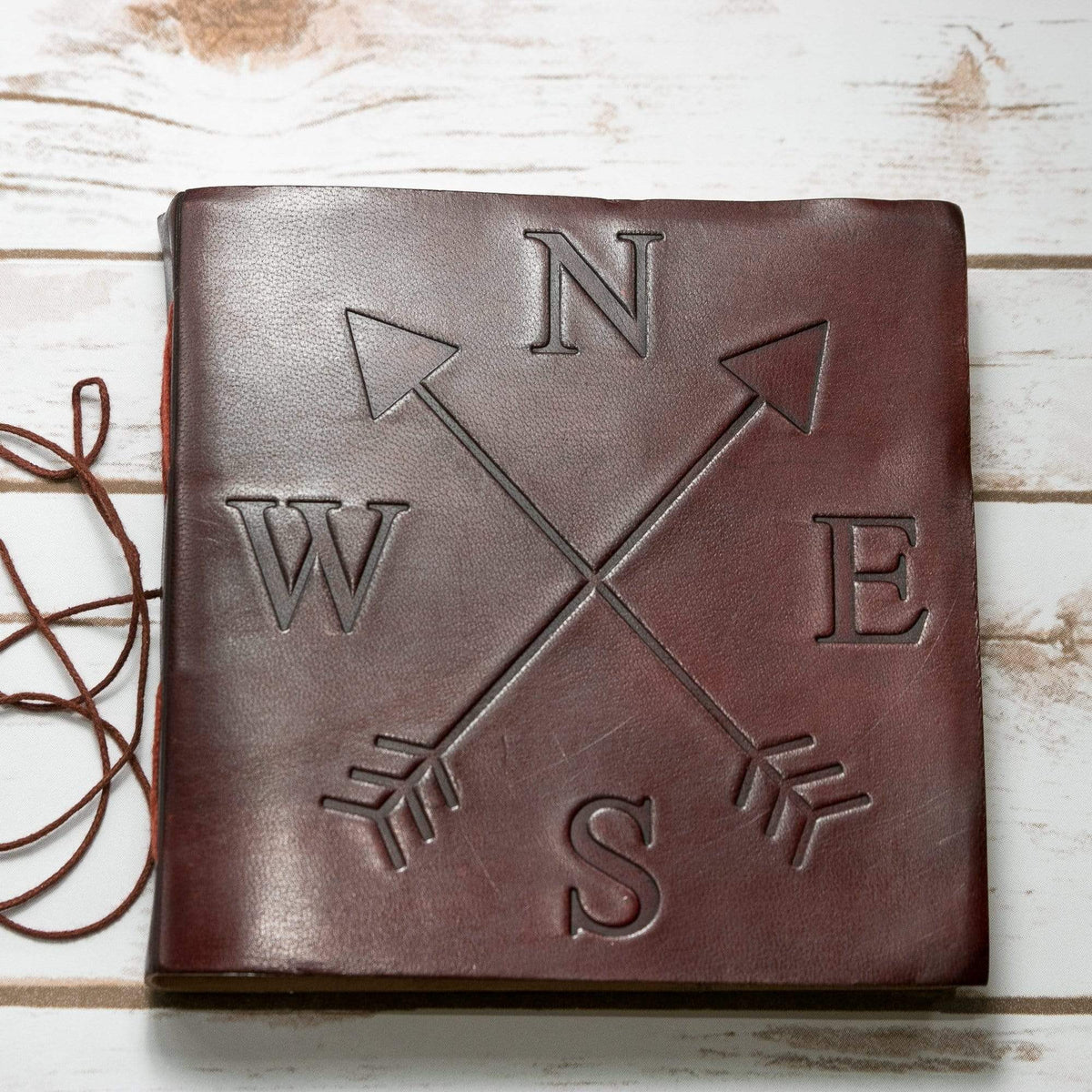 Back cover of Compass 7x7 leather journal