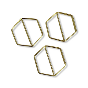 Gold Hexagon Paper Clips - 20 pcs