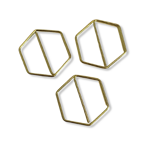 BUY SQUARE HEXAGON GOLD PAPER CLIPS - 20 PCS