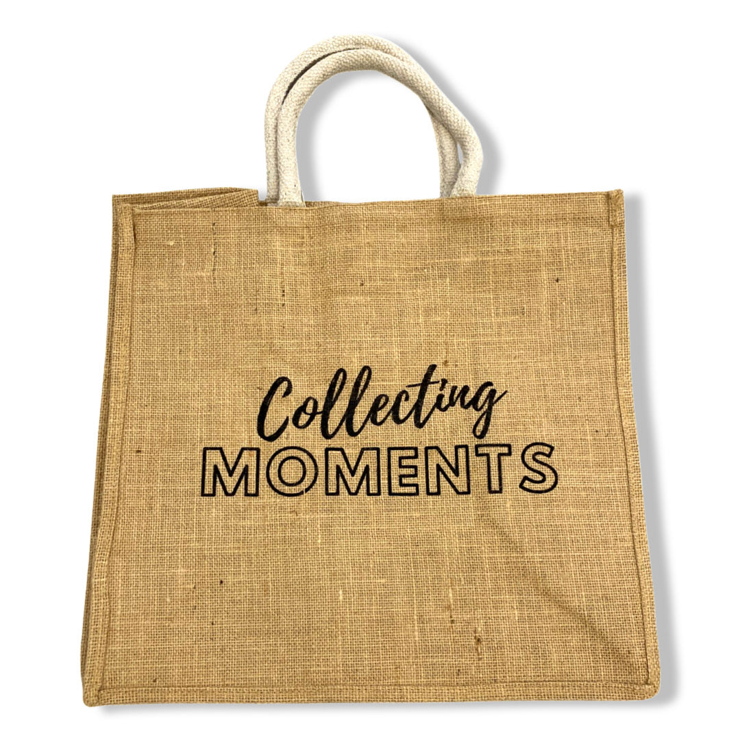 Jute Tote Bag - Collecting Moments