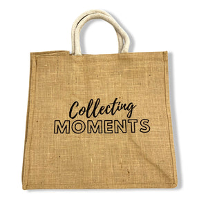 Jute Tote Bag - Collecting Moments