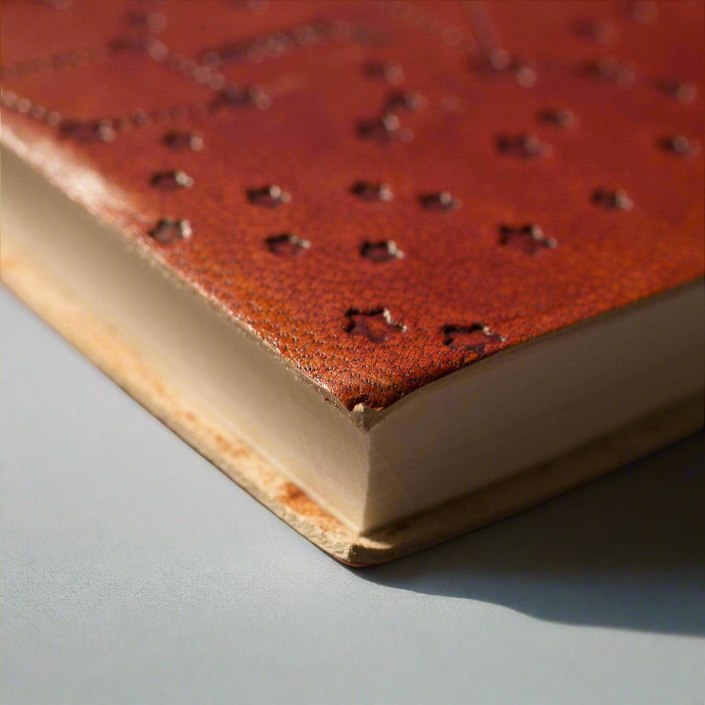 Our Love Story 5x7 brown leather journal, alternate view