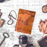 World Map 7x5 Handmade Leather Journal