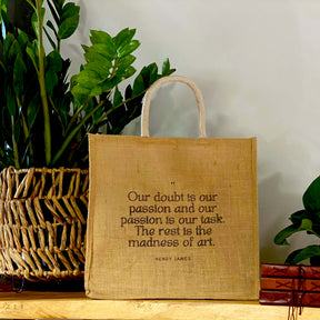Jute Tote Bag - Henry James Quote
