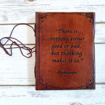 8x6 LINED "Shakespeare" Handmade Leather Journal - Leather Journals By Soothi