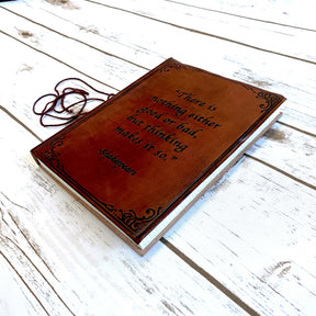 8x6 LINED "Shakespeare" Handmade Leather Journal - Leather Journals By Soothi