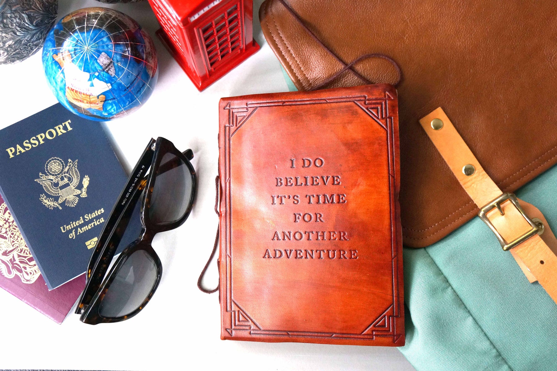 8x6 LINED "Another Adventure" Handmade Leather Journal - Leather Journals By Soothi