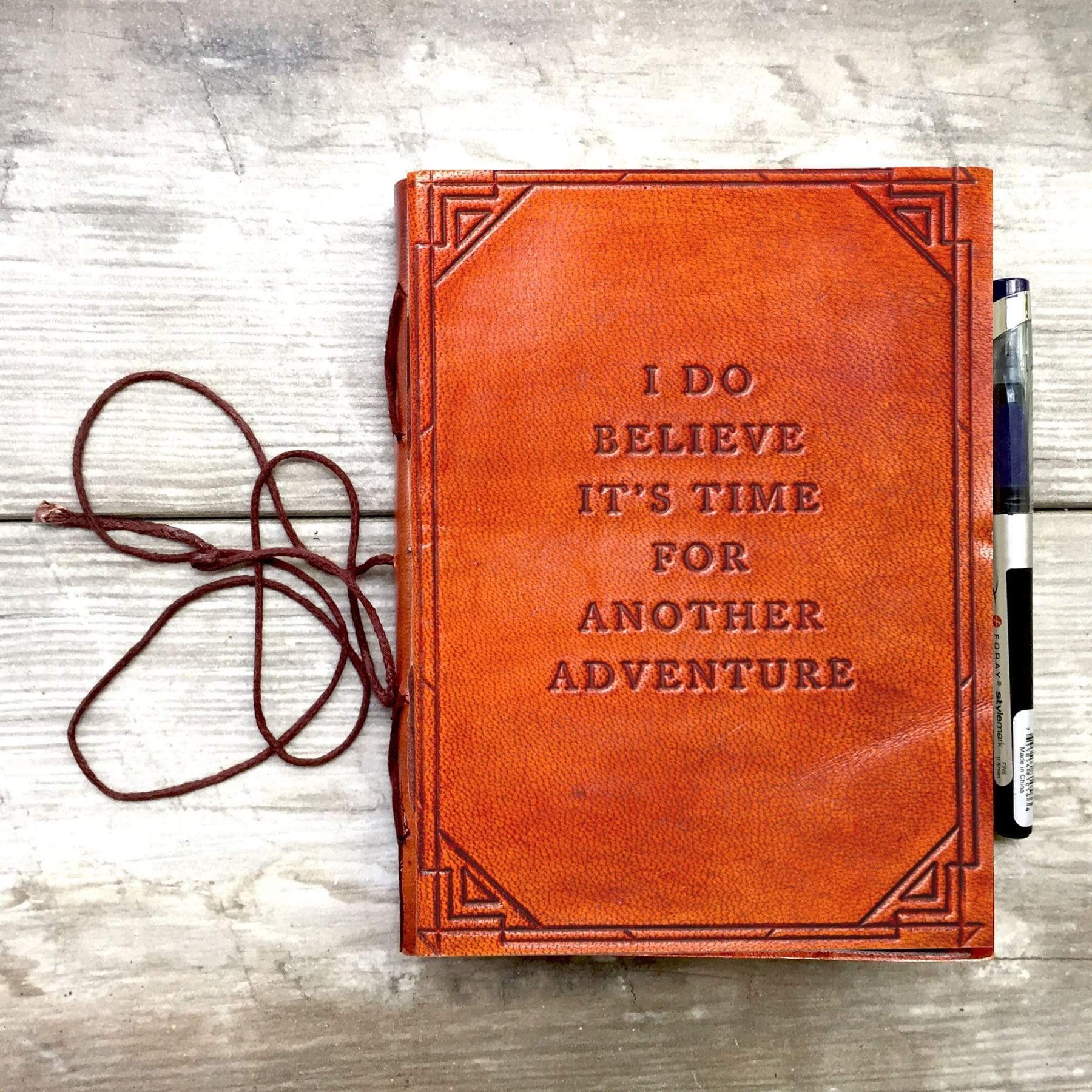 8x6 LINED "Another Adventure" Handmade Leather Journal - Leather Journals By Soothi