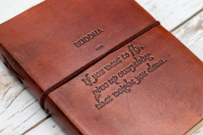 Buddha Quote Handmade Leather Journal - Leather Journals By Soothi