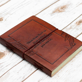 No Limit Quote Handmade Leather Journal - Leather Journals By Soothi