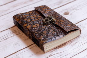 Floral Embossed Latch Journal - Leather Journals By Soothi