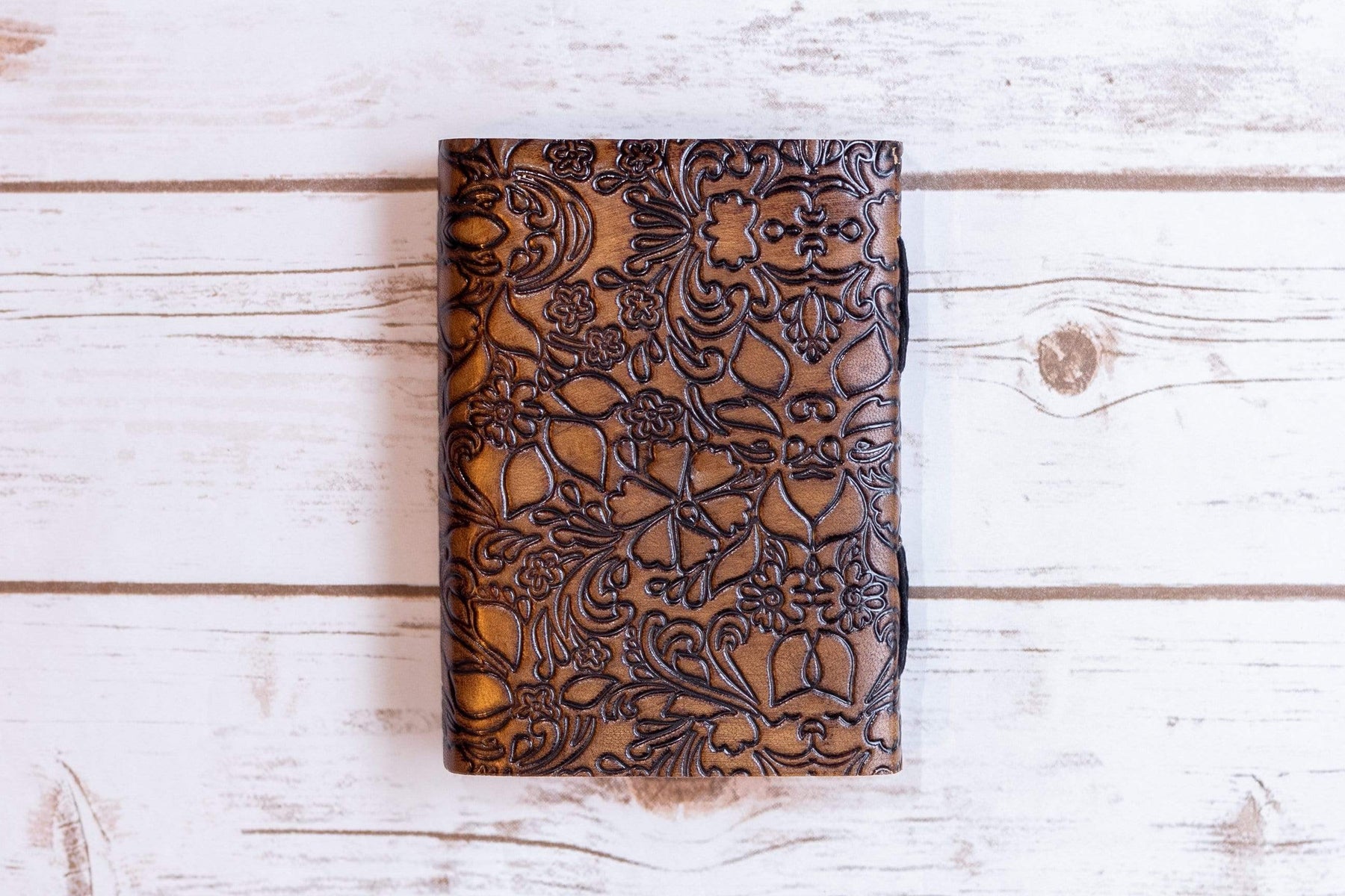 Floral Embossed Latch Journal - Leather Journals By Soothi