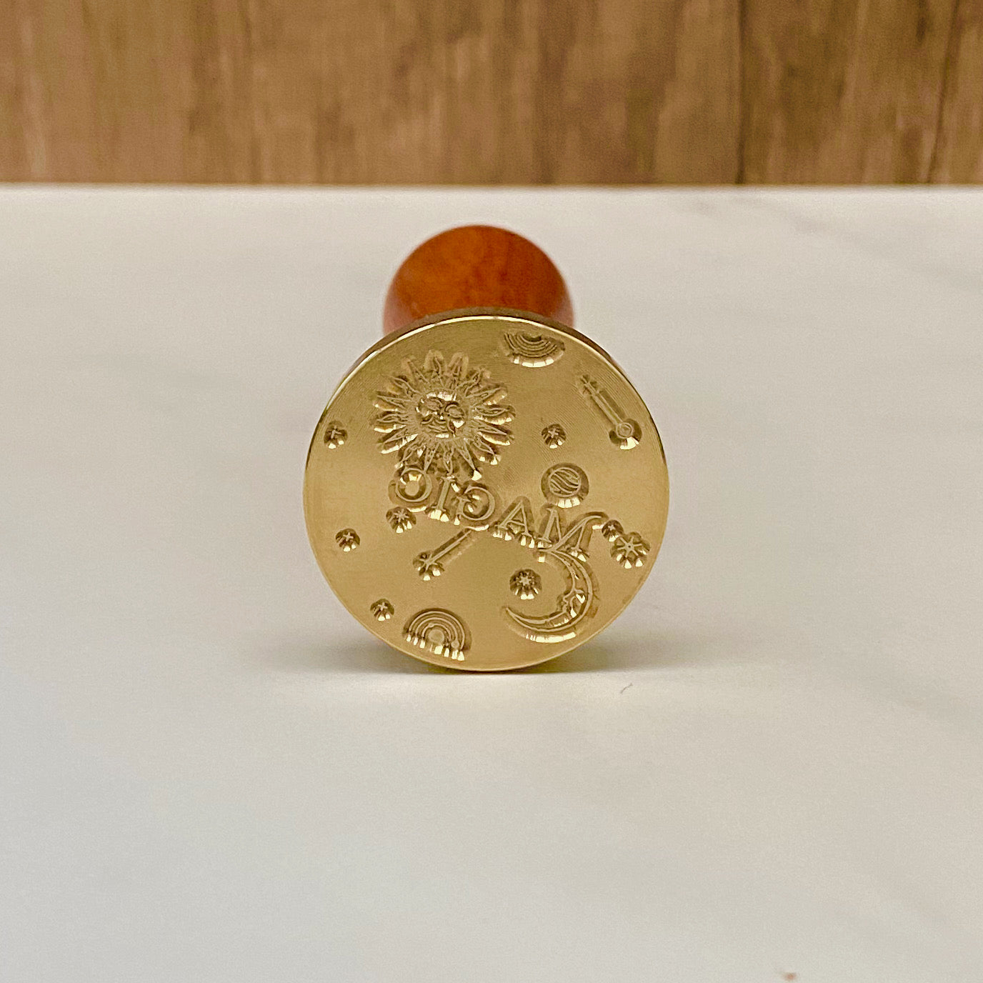 Soothi moon & stars gold wax seal stamp – perfect for adding celestial charm to journals, gifts, and invitations